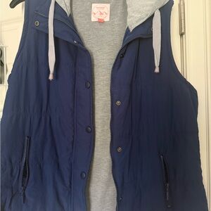 Women's Navy Hooded Vest